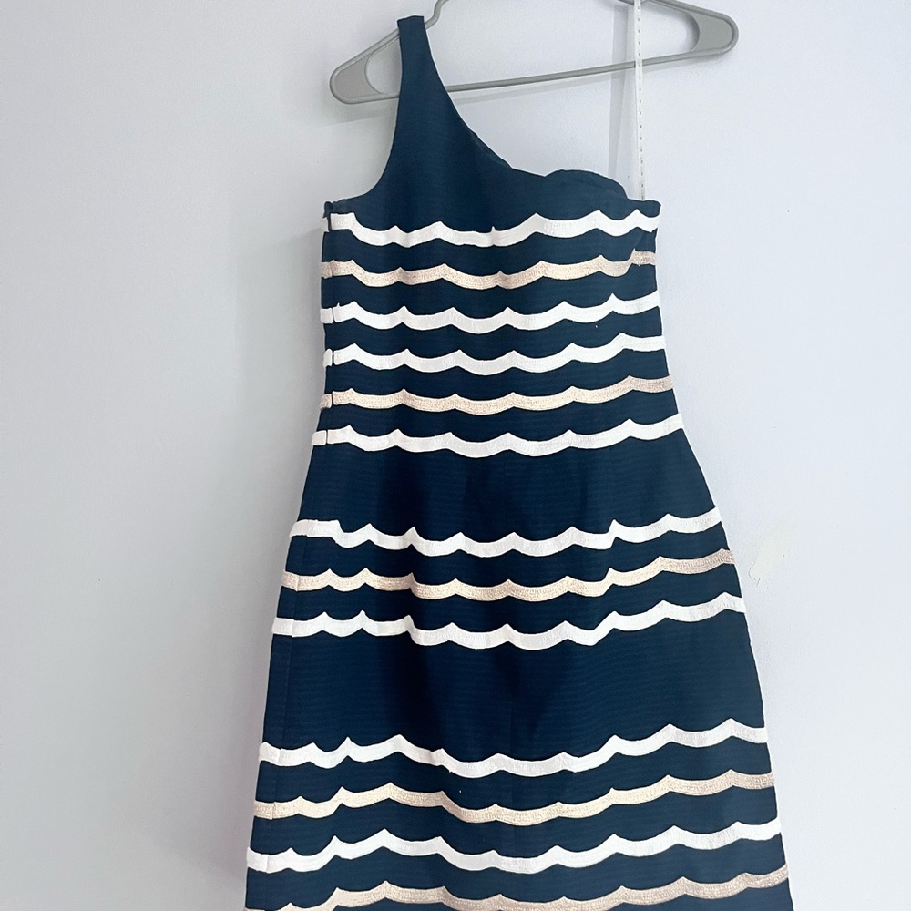 Lilly Pulitzer Asymmetrical Blue and White Tiered Dress